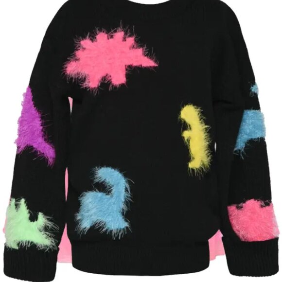 GIRLS Fuzzy Dino Print Sweater - Picture 2 of 2